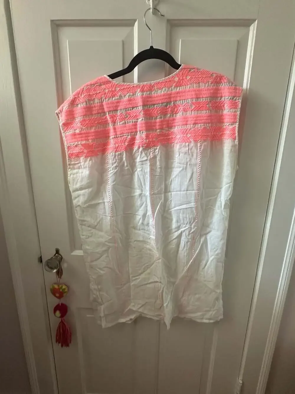 J. Crew Embroidered Pink Boho Tunic Swim Cover Up